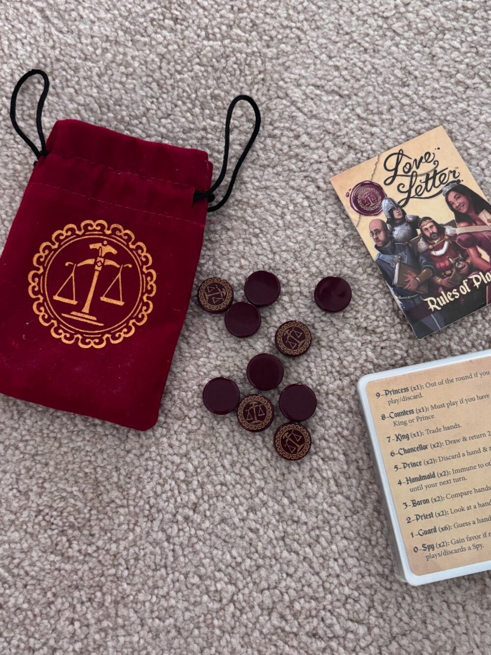 Love Letter Card Game Deduction and Player Elimination Strategy Game